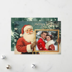 Personalised Vintage Santa Christmas Card