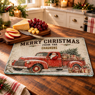 Personalised Vintage Santa Christmas Cutting Board