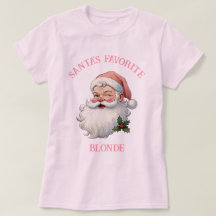 Personalised Vintage Santa's Favourite Pink Xmas 