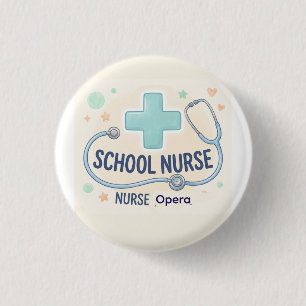 Personalised Vintage School Nurse Sign 3 Cm Round Badge