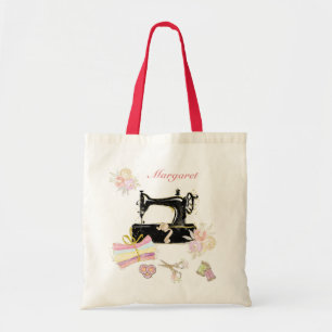 Personalised Vintage Sewing Machine Tote Bag