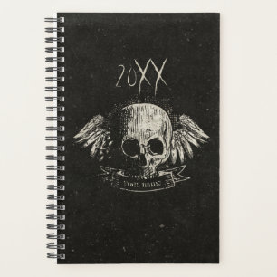 Personalised Vintage Skull with Wings Small 2024 Planner