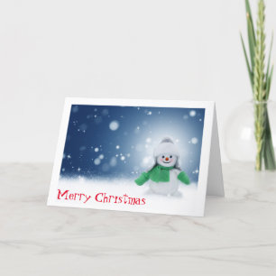 Personalised Vintage Snowman Christmas Card