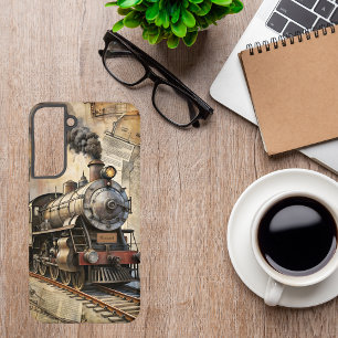 Personalised Vintage Steam Train Retro Travel Samsung Galaxy Case