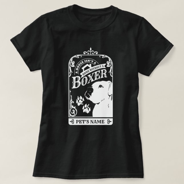 Personalised Vintage Style Boxer T-Shirt (Design Front)