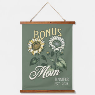 Personalised Vintage Sunflower Bonus Mum Hanging Tapestry