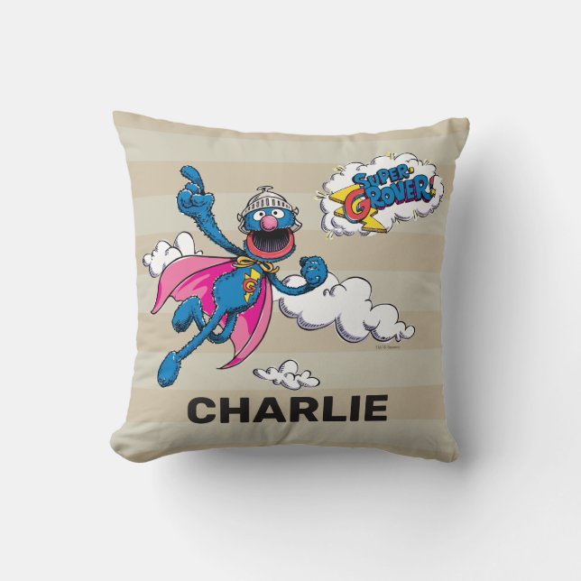 Personalised Vintage Super Grover Cushion (Front)