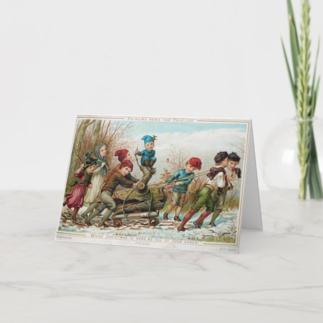 Personalised Vintage Victorian Christmas Card (Front)