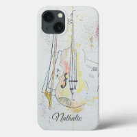 Personalised Vintage Violin floral