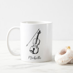 Personalised Vintage Violin musical Coffee Mug