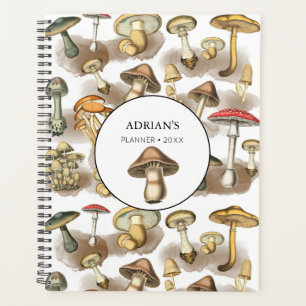 Personalised Vintage Woodland Forest Mushrooms Planner