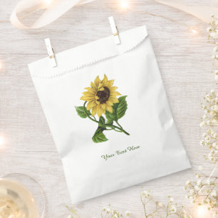 Personalised Vintage Yellow Sunflower Favour Bag