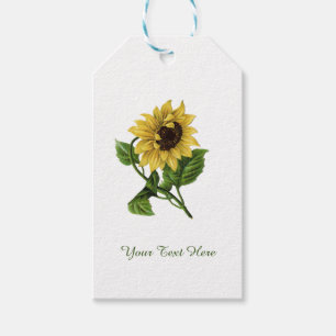 Personalised Vintage Yellow Sunflower Gift Tags