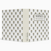 Personalised Vintage Yellow Tulip Recipe Binder