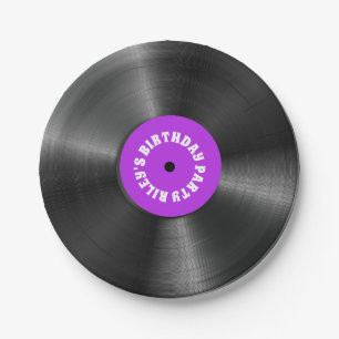 Personalised Vinyl Album Record Birthday Party Paper Plate