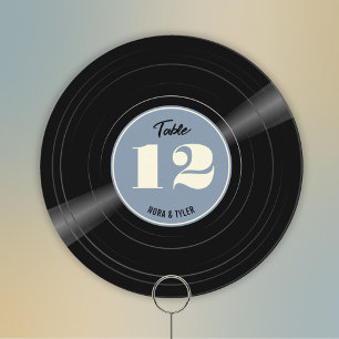 Personalised Vinyl Record Dusty Blue Table Number
