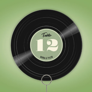 Personalised Vinyl Record Sage Green Table Number
