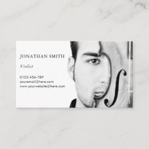 Personalised Viola Photo Template Modern Black Business Card