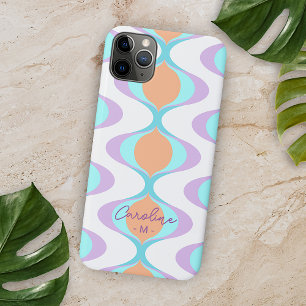 Personalised Violet Orange Aqua Blue Retro Art iPhone 11 Pro Max Case