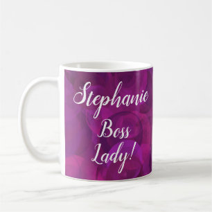 Personalised Violet Rose Boss Lady Office Coffee Mug