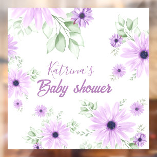 Personalised Violet Watercolor Flowers Baby Shower