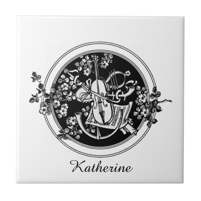 Personalised violin ceramic tile (Front)