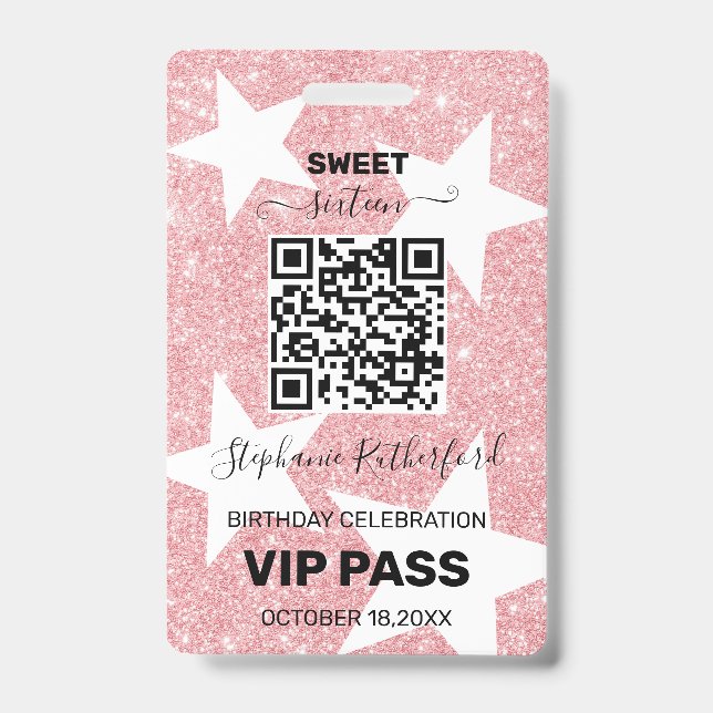 Personalised VIP PASS party ID Badge (Front)