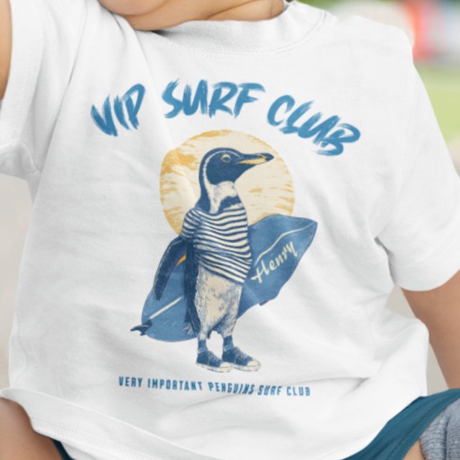 Personalised VIP Surf Club Penguin Custom Name Tee (Creator Uploaded)