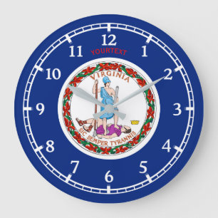 Personalised Virginia State Flag Design on a Large Clock
