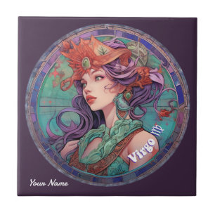 Personalised Virgo Zodiac Ceramic Tile