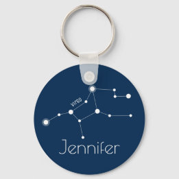 Personalised Virgo Zodiac Constellation Key Ring