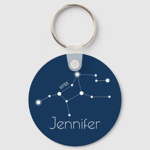 Personalised Virgo Zodiac Constellation Key Ring