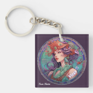 Personalised Virgo Zodiac  Key Ring
