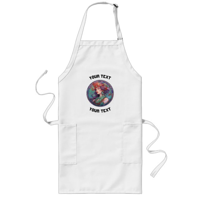 Personalised Virgo Zodiac  Long Apron (Front)