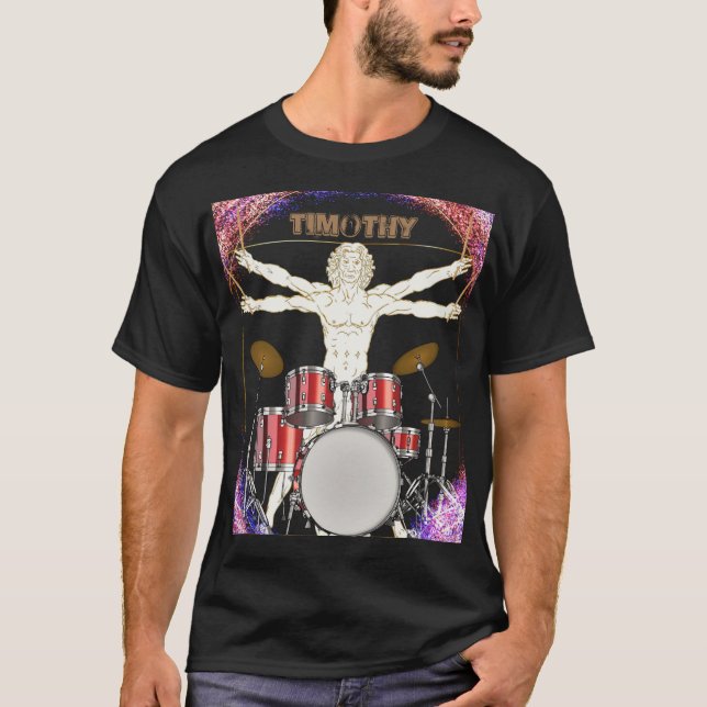 Personalised Vitruvian Drummer T-Shirt (Front)
