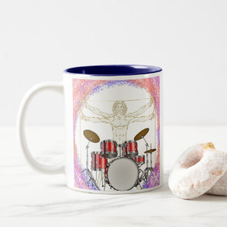 Personalised Vitruvian Drummer Two-Tone Coffee Mug