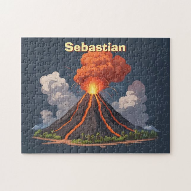 Personalised Volcano Kids  Jigsaw Puzzle (Horizontal)