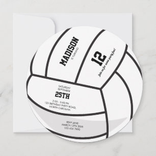 Personalised Volleyball Ball Birthday Party Invitation