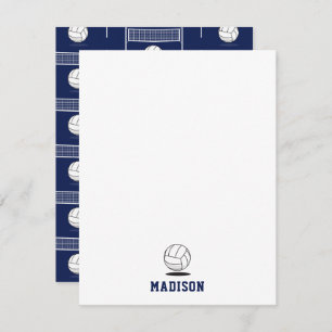 Personalised Volleyball Ball & Net Pattern Card