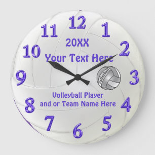 Personalised Volleyball Clocks with 3 Text Boxes