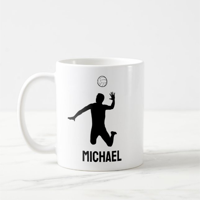 Personalised Volleyball,Gift For Volleyball Player Coffee Mug (Left)