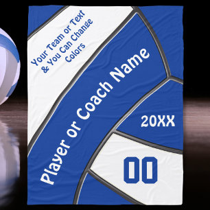 Personalised Volleyball Gifts for Players or Coach Fleece Blanket