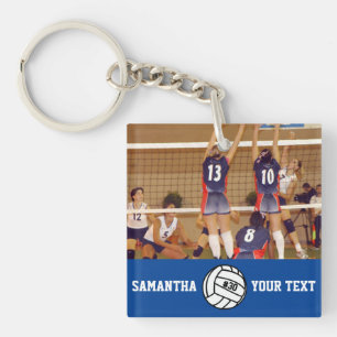 Personalised Volleyball Photo Name Team # Key Ring