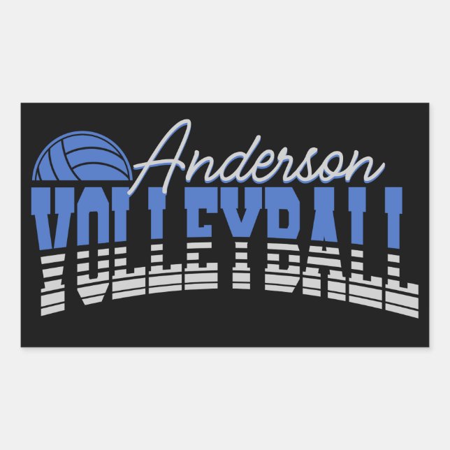 Personalised Volleyball Player ADD NAME Team Champ Rectangular Sticker (Front)