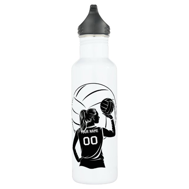 Personalised Volleyball Player Custom Name, Number 710 Ml Water Bottle (Right)