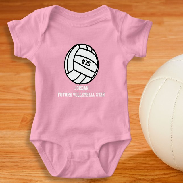 Personalised Volleyball Player Number, Name, Team Baby Bodysuit (Creator Uploaded)
