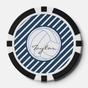 personalised volleyball poker chips