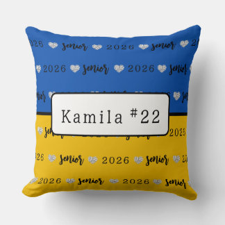 Personalised Volleyball Senior Blue and Yellow  Cushion