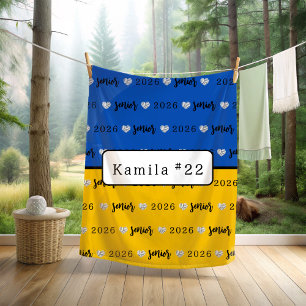 Personalised Volleyball Senior blue and yellow Fleece Blanket