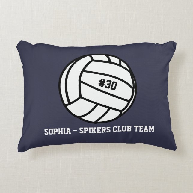 Personalised Volleyball Team, Player Name & Number Decorative Cushion (Front)